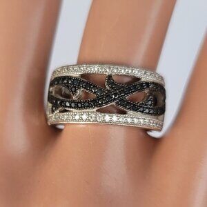 Synthetic Diamond & Sterling Ring